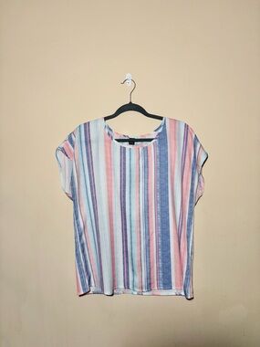 SHEIN Striped Multicolor XL Short Sleeve Women's Top